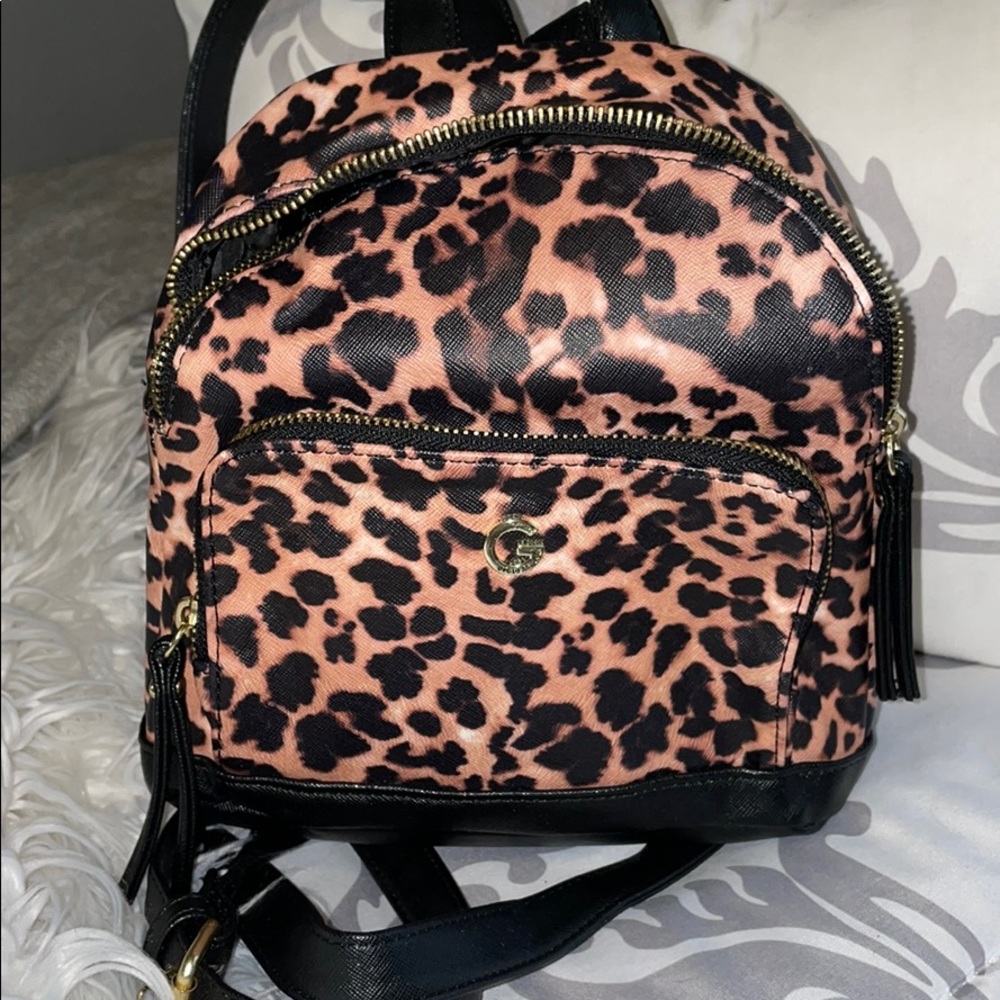 Guess cheetah mini backpack & card holder